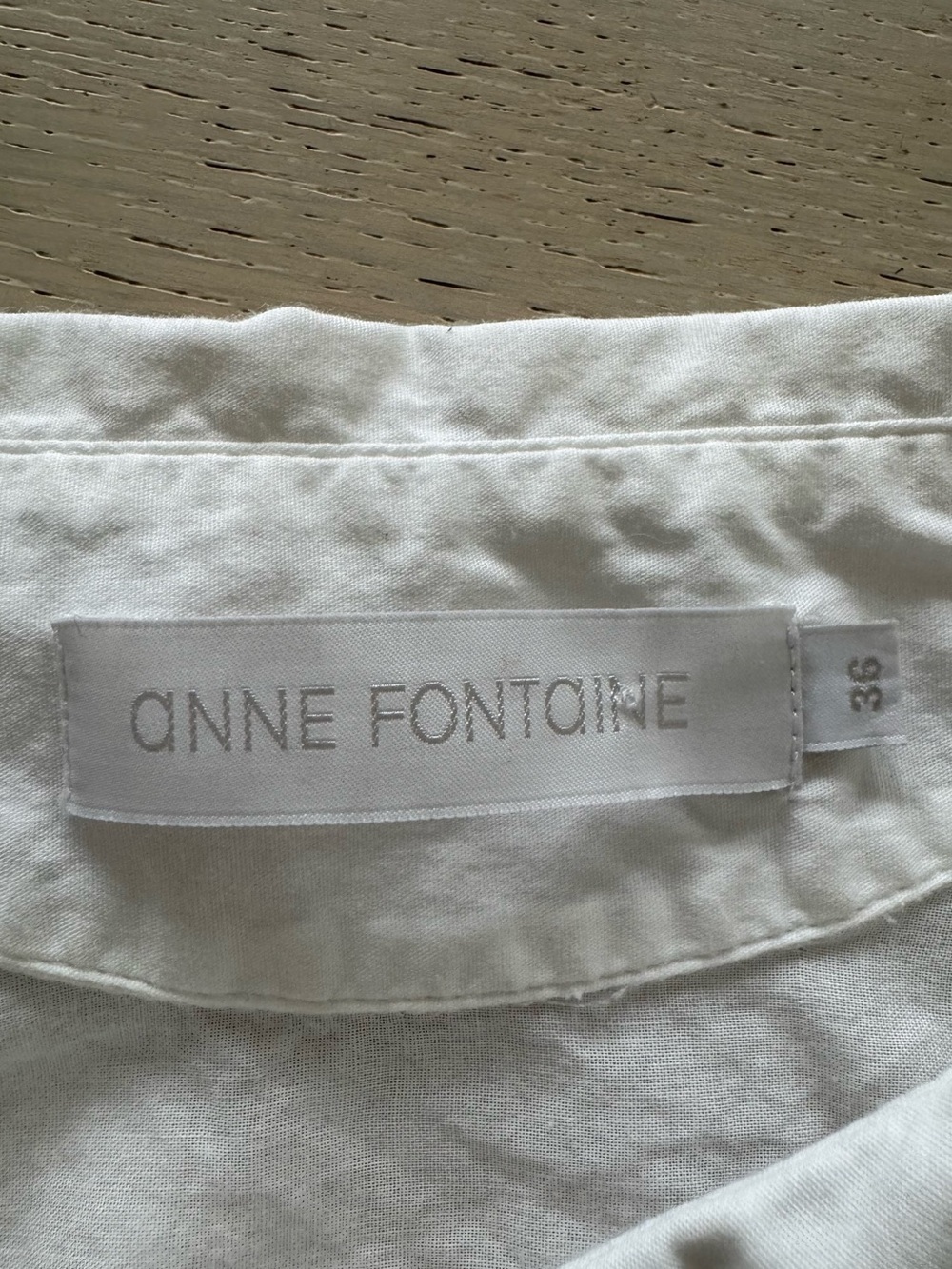 Vintage Anne Fontaine White black ribbon lace up / Button-Up Blouse S/36 - Picture 5 of 7